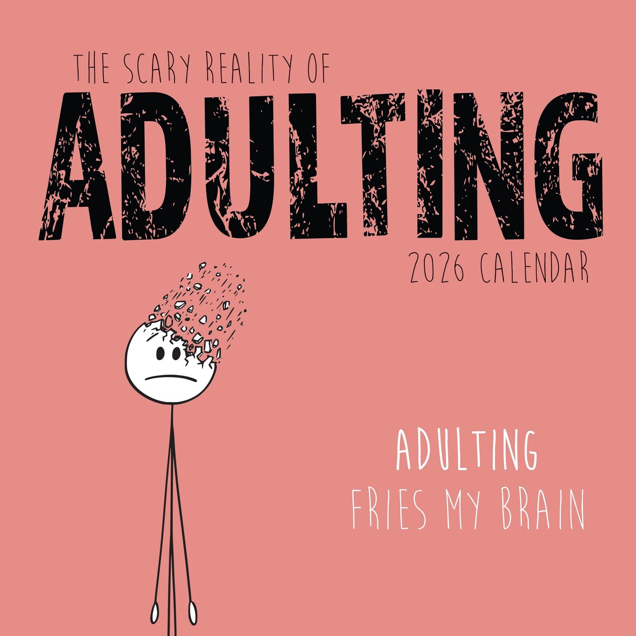 The Gifted Stationary 2026 Square Wall Calendar, The Scary Reality of Adulting, 16-Month Funny Corner Theme Hanging Calendar with 180 Reminder Stickers, Month Planner for Home, Creative Spaces 12x12"